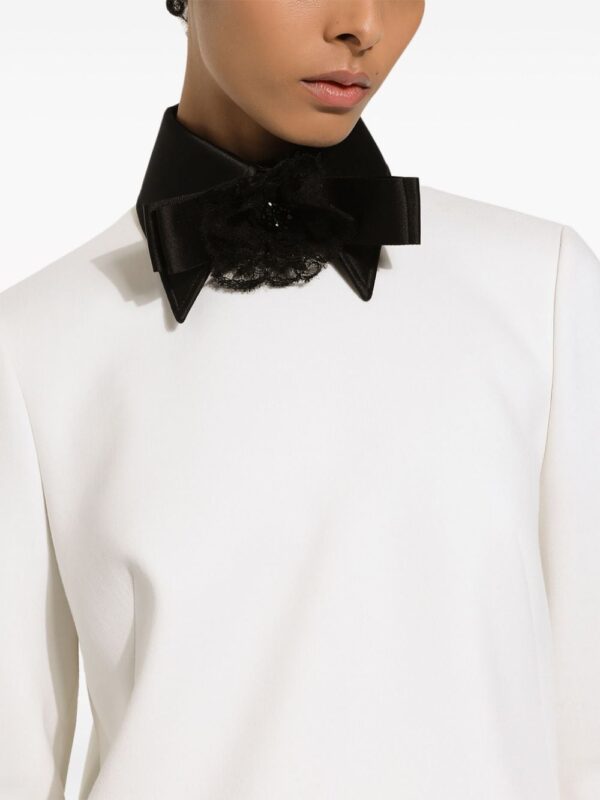 Dolce & Gabbana bow-applique virgin wool-blend minidress - Image 5