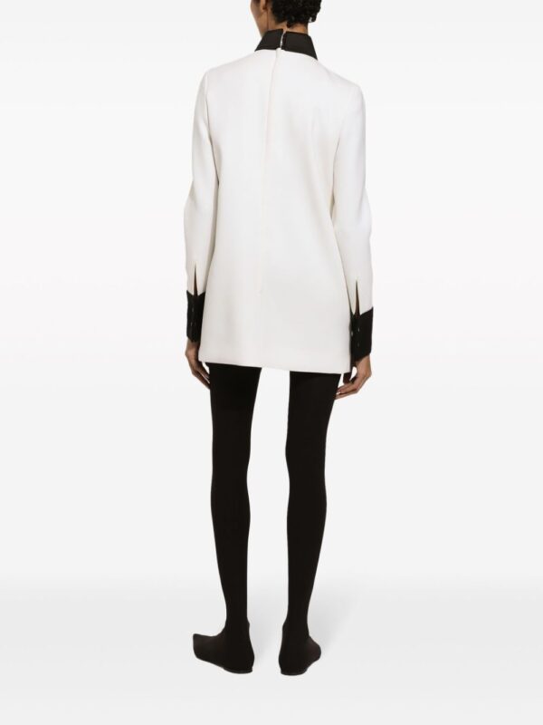 Dolce & Gabbana bow-applique virgin wool-blend minidress - Image 4