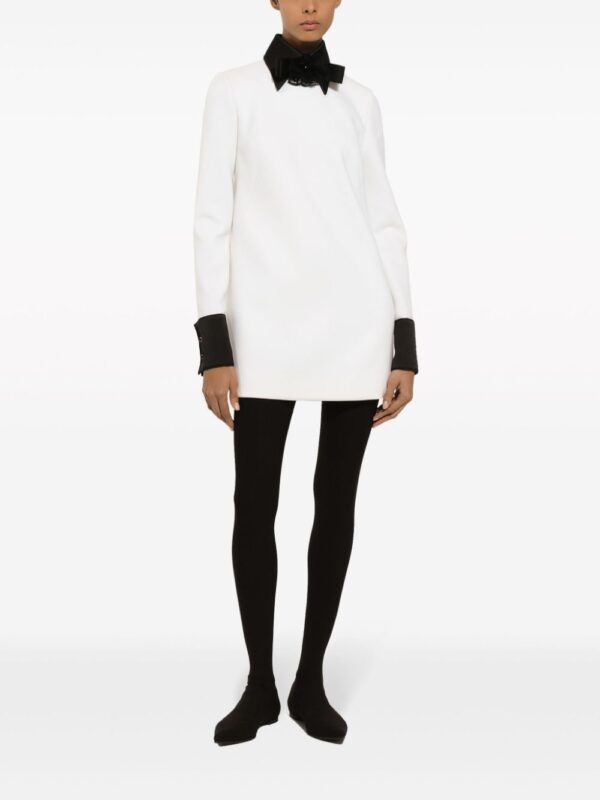 Dolce & Gabbana bow-applique virgin wool-blend minidress - Image 3