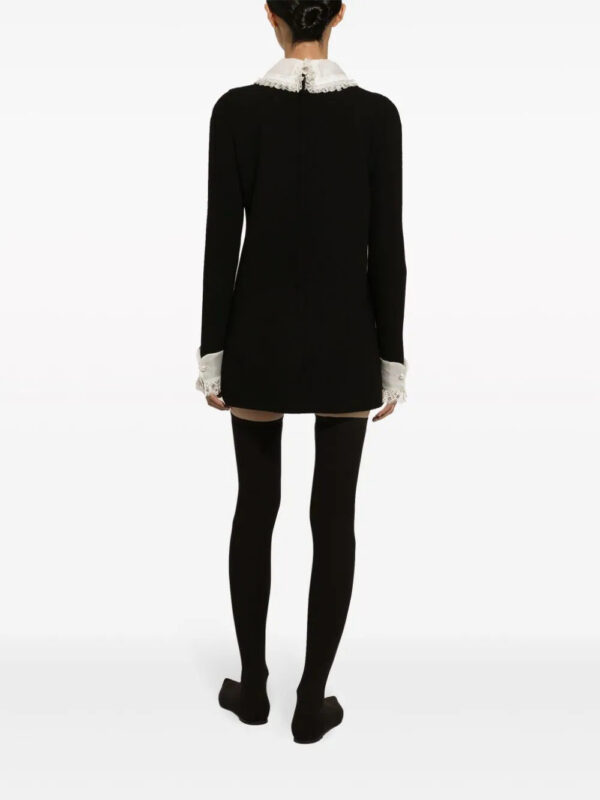Dolce & Gabbana  bib-collar virgin wool-blend minidress - Image 4