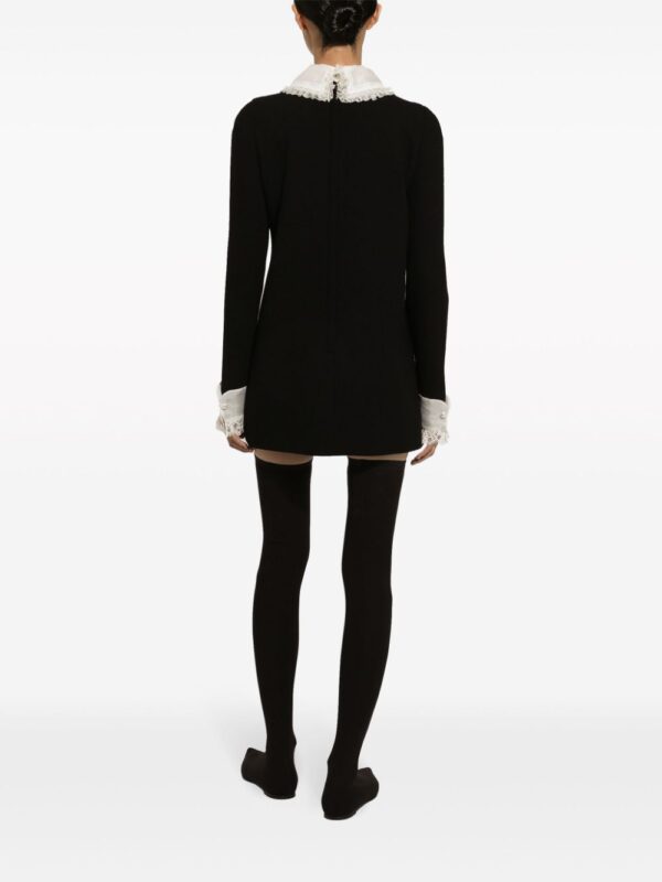 Dolce & Gabbana bib-collar virgin wool-blend minidress - Image 4