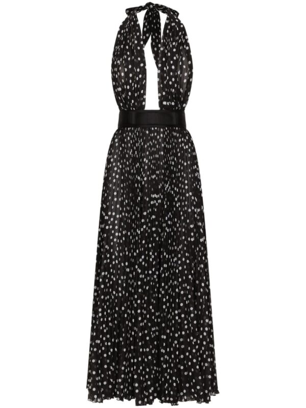 Dolce & Gabbana polka dot-print halterneck dress