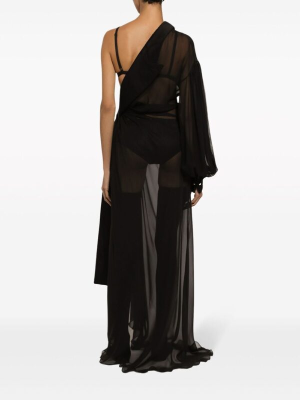 Dolce & Gabbana one-shoulder silk-blend dress - Image 4