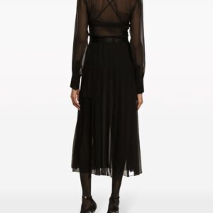 Dolce & Gabbana floral-appliqué silk-blend dress
