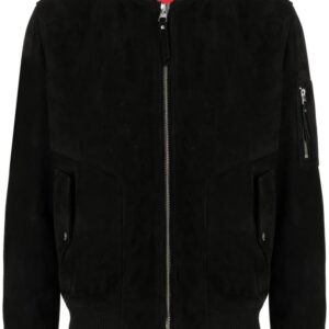 HUGO  zipped leather bomber jacket