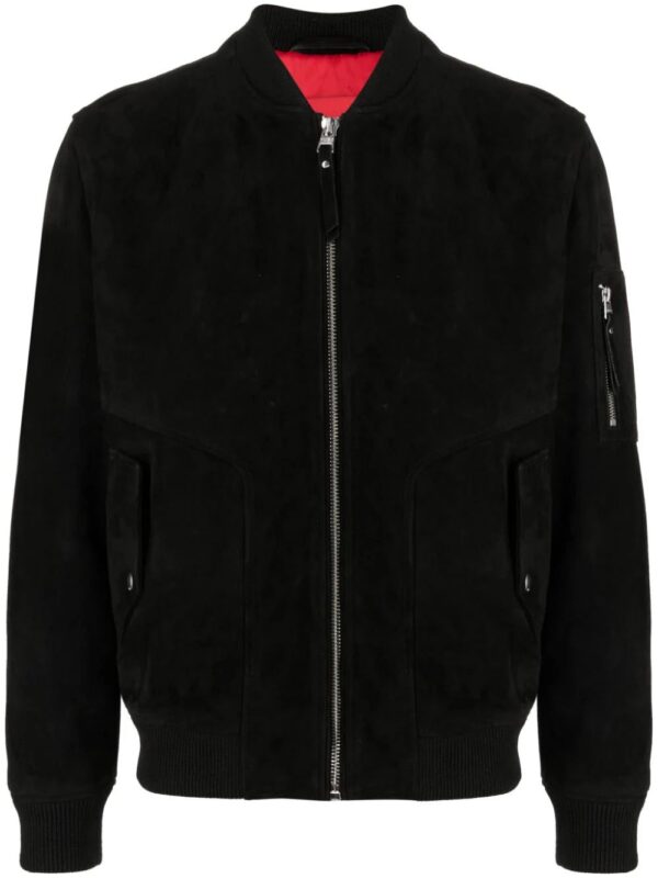 HUGO  zipped leather bomber jacket