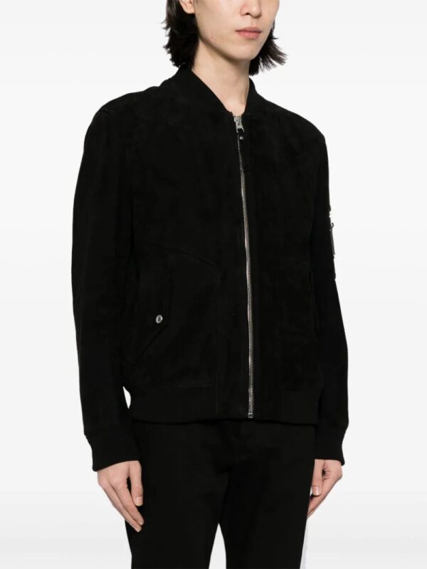 HUGO  zipped leather bomber jacket - Image 3