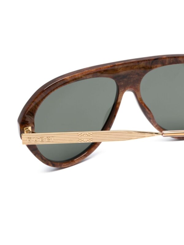 Gucci Eyewear logo-engraved navigator-frame sunglasses - Image 3