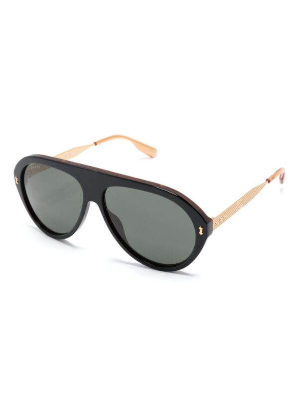 Gucci Eyewear logo-engraved navigator-frame sunglasses - Image 2