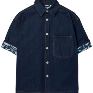 Burberry  Heavyweight logo-patch denim shirt
