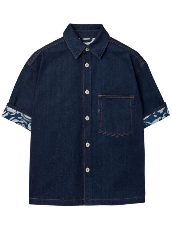 Burberry  Heavyweight logo-patch denim shirt