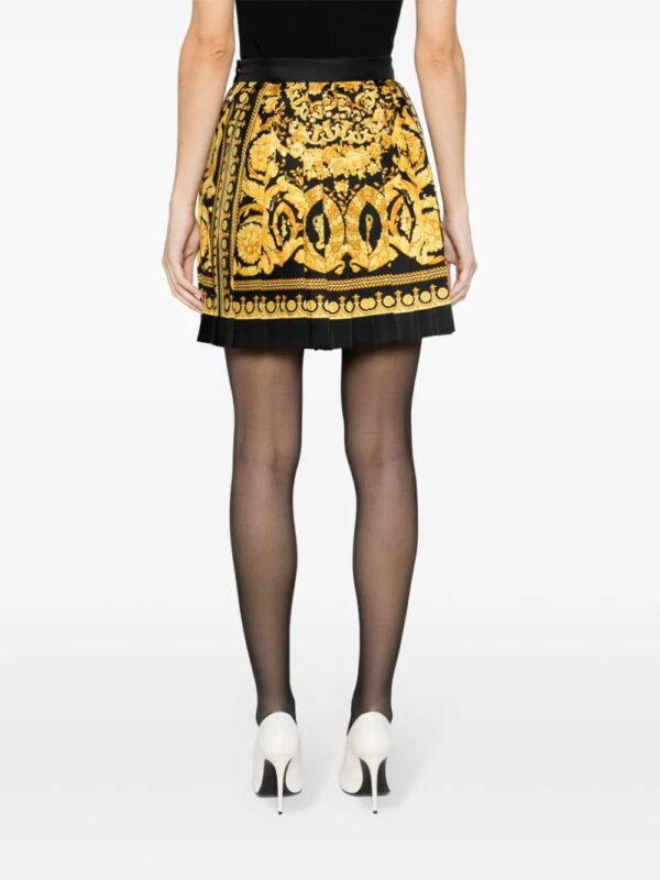 Versace  Barocco-print silk miniskirt - Image 4