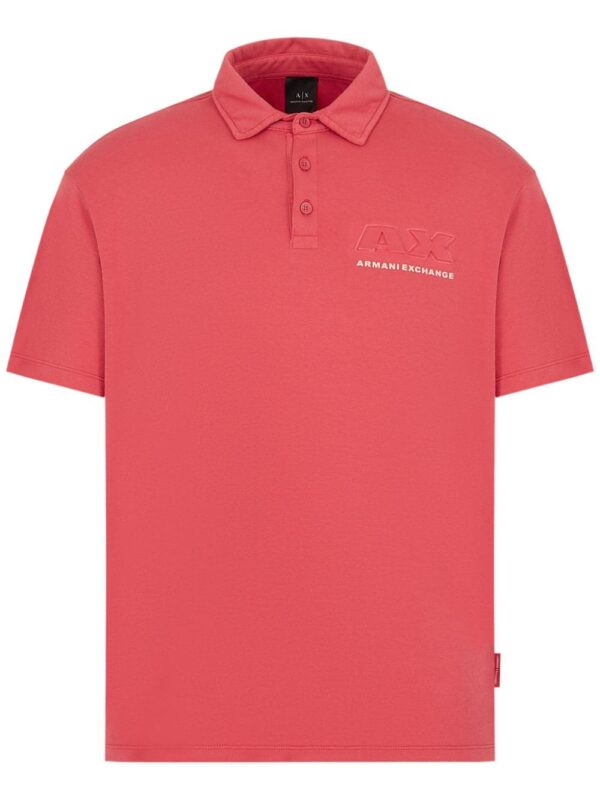 Armani Exchange raised-logo cotton polo shirt