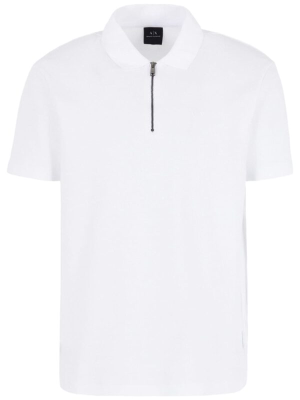 Armani Exchange logo-print zipped cotton polo shirt