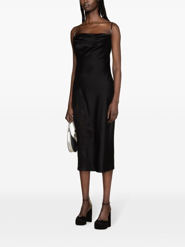 Versace Barocco-lace satin midi dress - Image 3