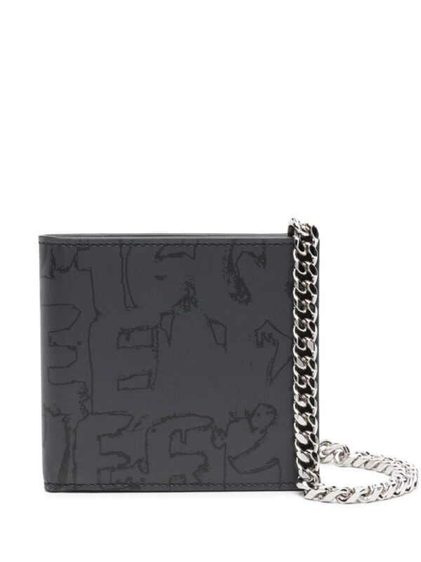 Alexander McQueen graffiti-print leather wallet