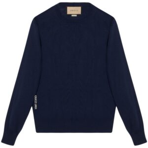 Gucci  logo-embroidered wool jumper