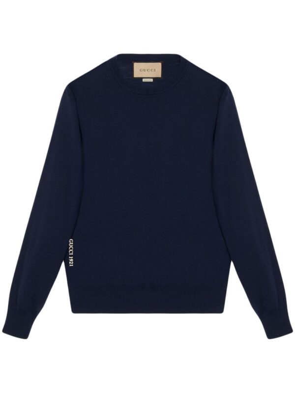Gucci  logo-embroidered wool jumper