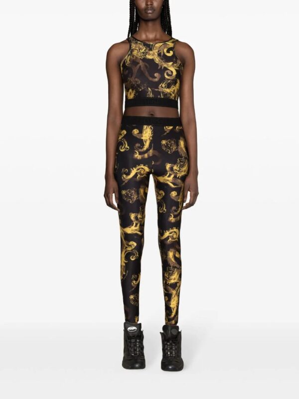 Versace Jeans Couture  baroque-print elasticated leggings - Image 4