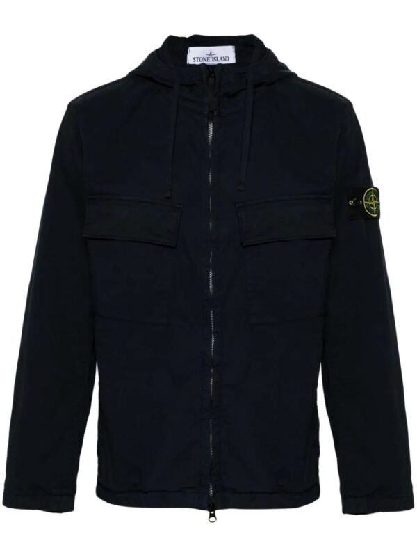 Stone Island  Compass-appliqué hooded jacket