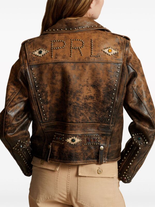 Polo Ralph Lauren  cracked-effect leather jacket - Image 4