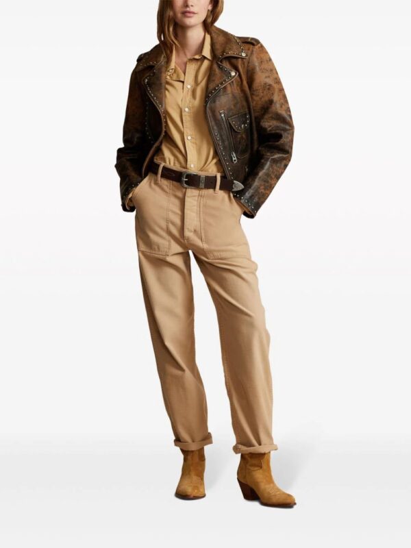 Polo Ralph Lauren  cracked-effect leather jacket - Image 2