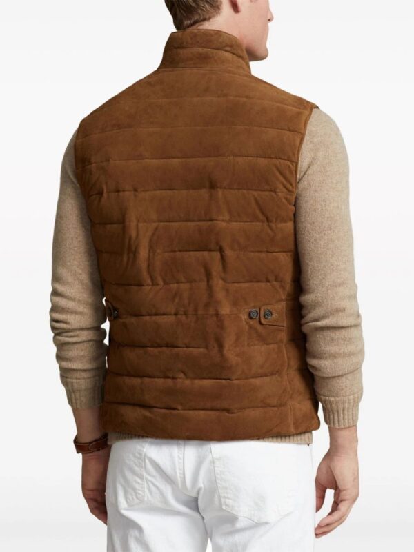 Polo Ralph Lauren  logo-appliqué quilted suede gilet - Image 4