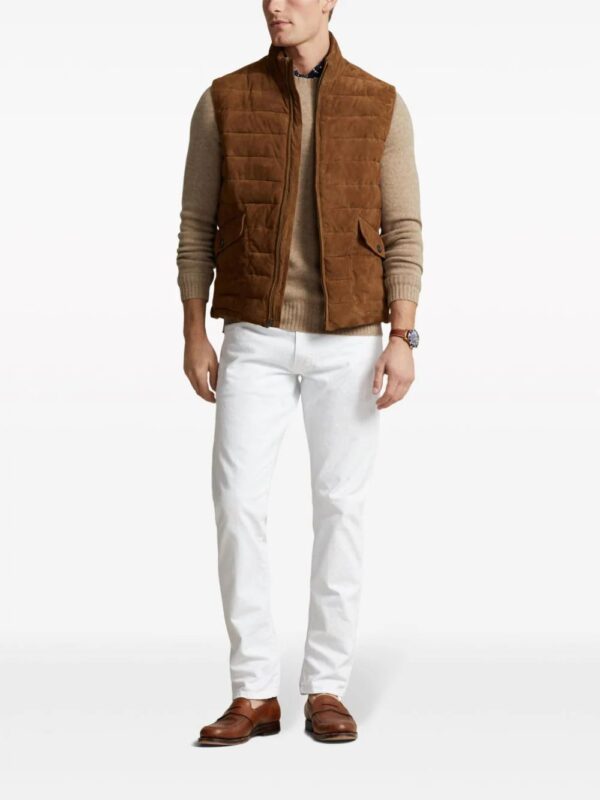 Polo Ralph Lauren  logo-appliqué quilted suede gilet - Image 2