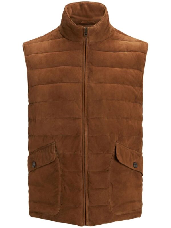 Polo Ralph Lauren  logo-appliqué quilted suede gilet