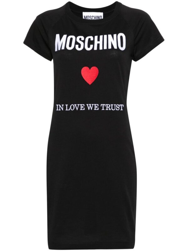 Moschino logo-embroidered short T-shirt dress