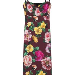 Dolce & Gabbana moulded-cup floral-print midi dress