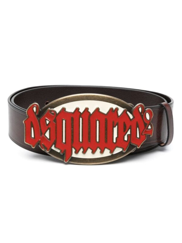 Louis Vuitton Gothic logo-buckle leather belt
