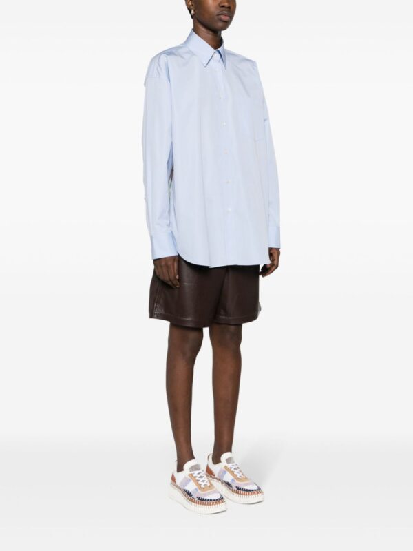 Stella McCartney  straight-point collar panelled shirt - Image 4