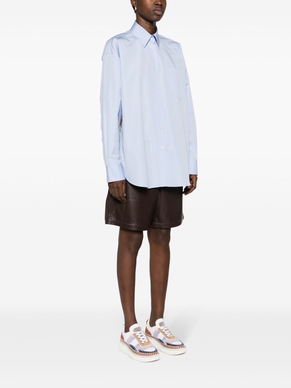 Stella McCartney straight-point collar panelled shirt - Image 3