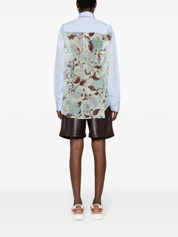 Stella McCartney  straight-point collar panelled shirt - Image 3