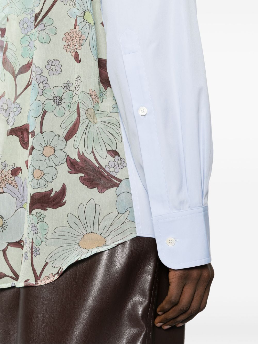 Stella McCartney straight-point collar panelled shirt - Image 5