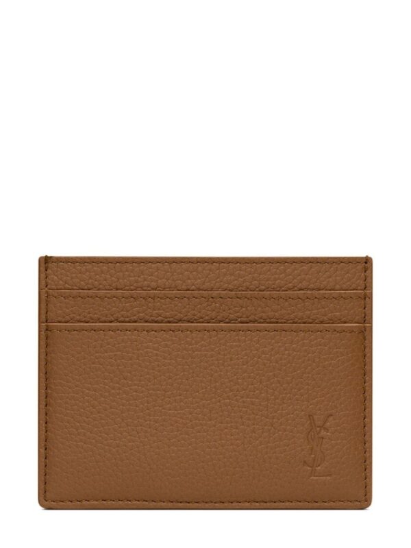 Saint Laurent debossed-logo leather cardholder