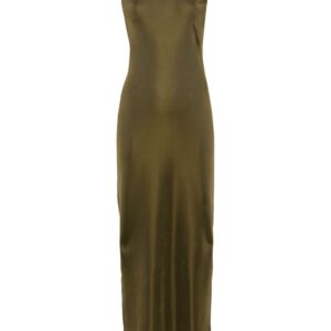 Saint Laurent one-shoulder silk maxi dress
