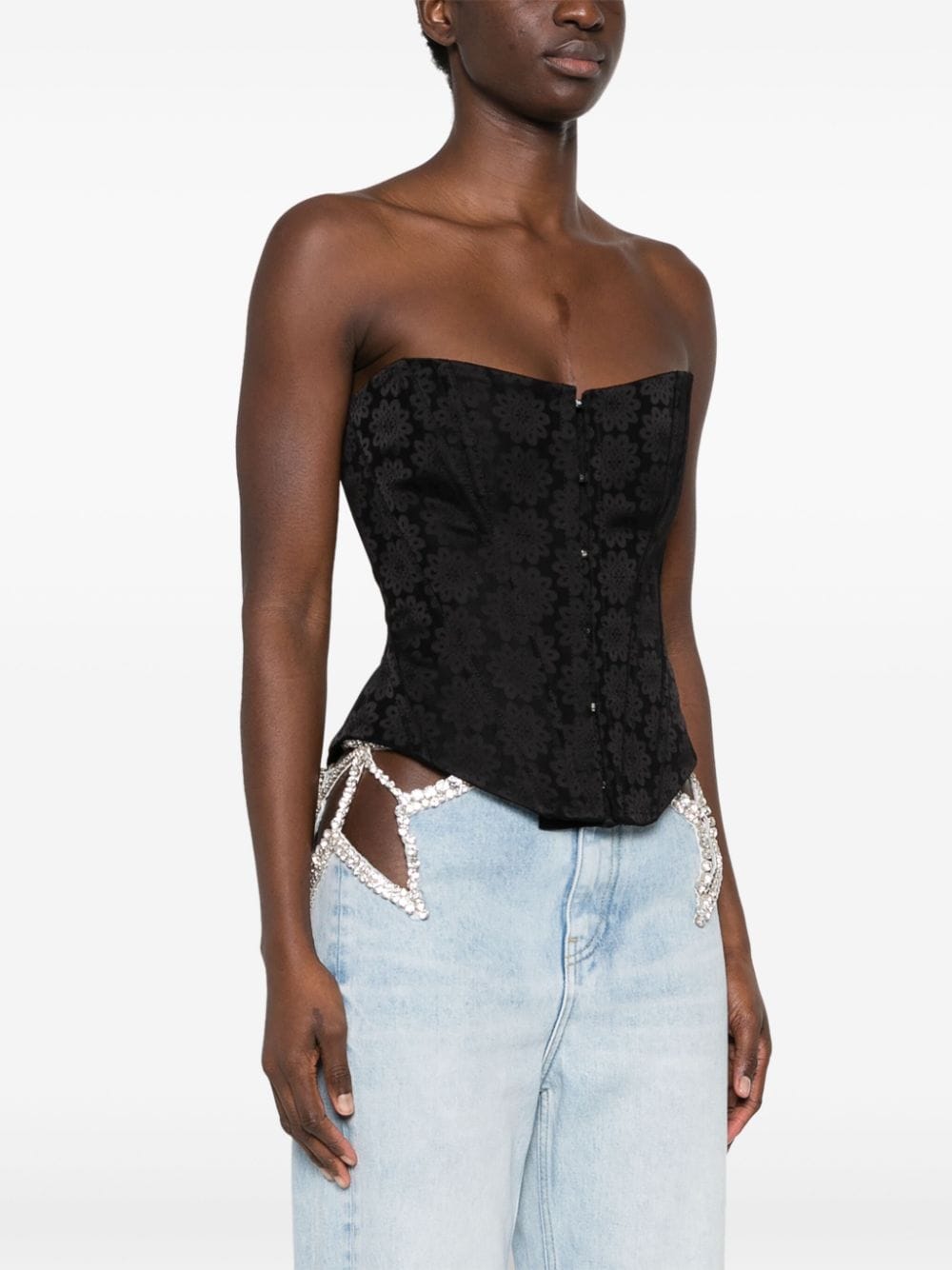 Stella McCartney floral-jacquard corset top - Image 3