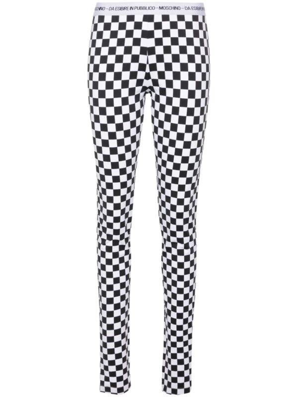 Moschino  checkerboard-print flared trousers