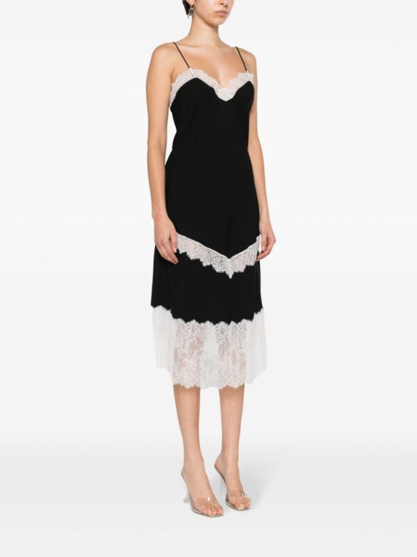 Moschino lace-panel crepe slip dress - Image 3