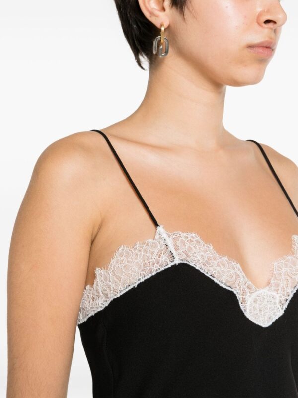Moschino lace-panel crepe slip dress - Image 5