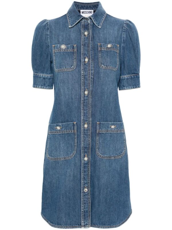 Moschino spread-collar denim minidress