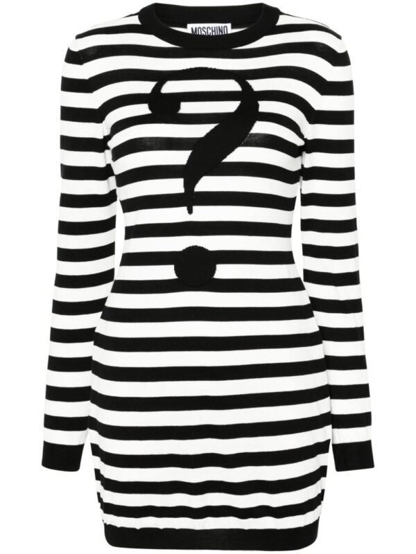 Moschino question mark-intarsia cotton minidress