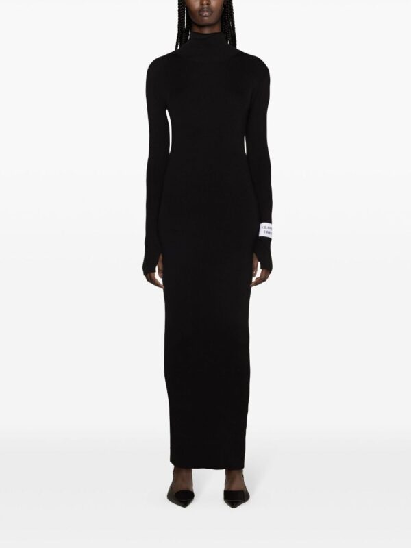 Moschino slogan-patch ribbed cotton dress - Image 4