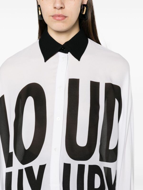 Moschino text-print silk shirt dress - Image 2