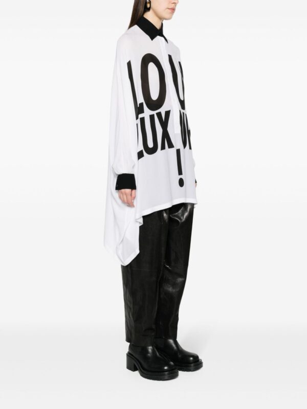 Moschino text-print silk shirt dress - Image 3