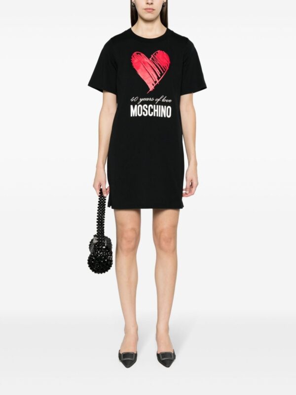 Moschino heart-appliqué cotton minidress - Image 2
