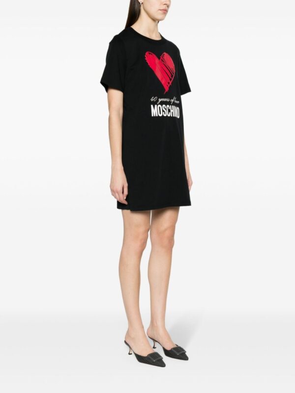 Moschino heart-appliqué cotton minidress - Image 4