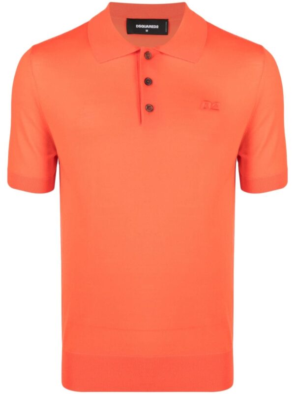 Dsquared2 logo-embroidered virgin wool polo shirt